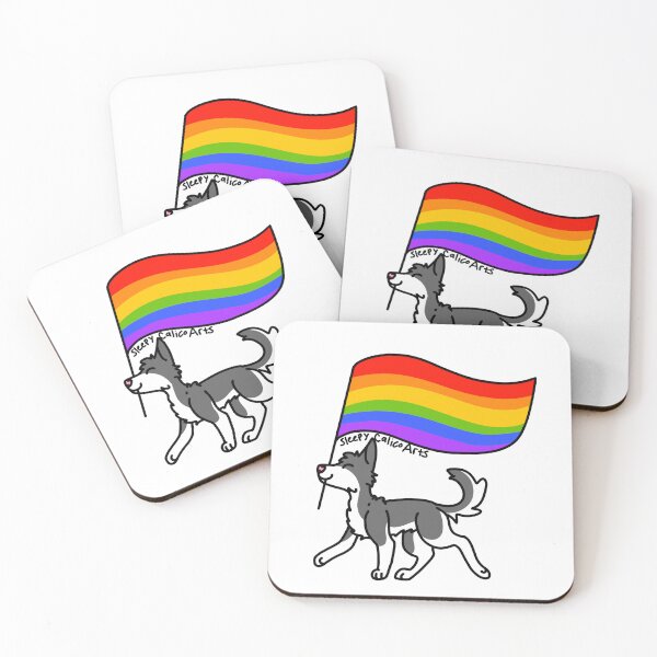 Item preview, Prancing pride husky dog designed and sold by SleepyCalico.