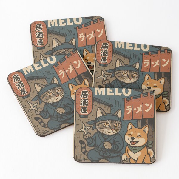 Artikelvorschau, Ninja-Katze & Shiba Inu-Kumpel MELO – Tokyo Back Alley Adventure entworfen und verkauft von Zen Cat Studio.