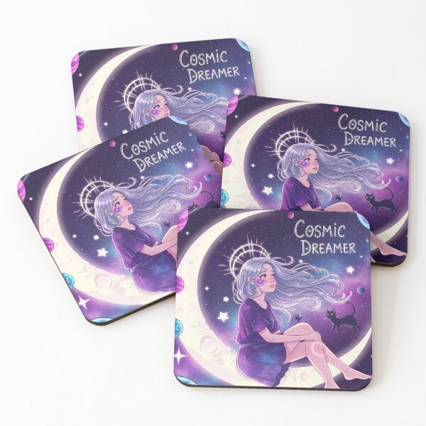 Item preview, Cosmic Dreamer: Mystical Moon & Inner Peace Art designed and sold by RehanInkDesigns.