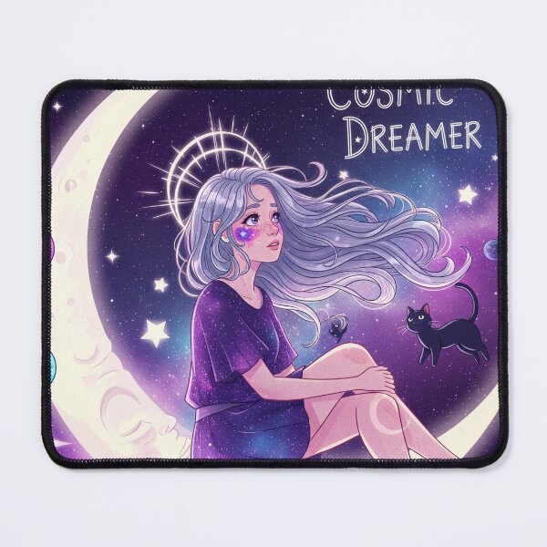 Item preview, Cosmic Dreamer: Mystical Moon & Inner Peace Art designed and sold by RehanInkDesigns.