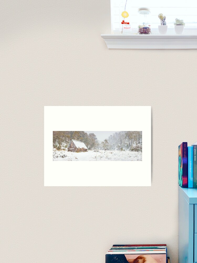 Thumbnail 2 of 3, Art Print, Dibbins Hut in Snow, Mount Hotham, Victoria, Australia designed and sold by Chockstone.