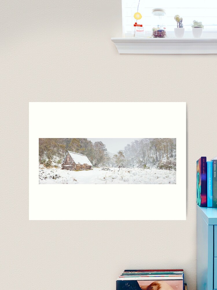 Thumbnail 2 of 3, Art Print, Dibbins Hut in Snow, Mount Hotham, Victoria, Australia designed and sold by Chockstone.