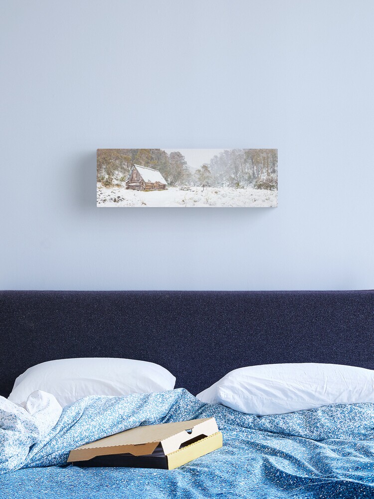 Thumbnail 2 of 3, Canvas Print, Dibbins Hut in Snow, Mount Hotham, Victoria, Australia designed and sold by Chockstone.