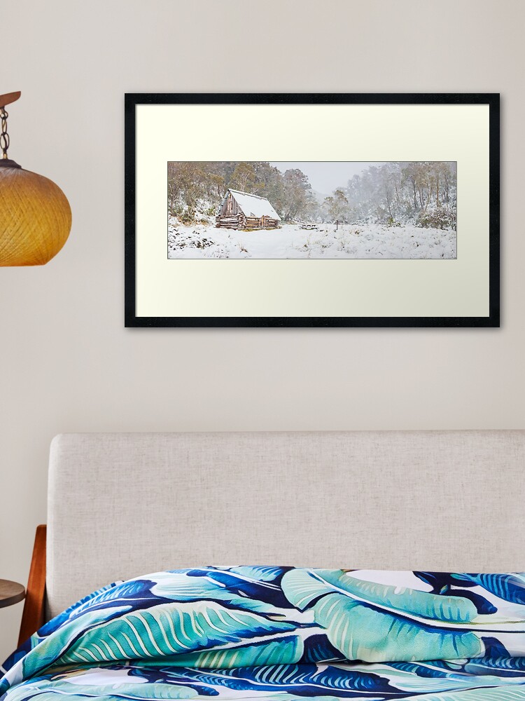Thumbnail 2 of 7, Framed Art Print, Dibbins Hut in Snow, Mount Hotham, Victoria, Australia designed and sold by Chockstone.