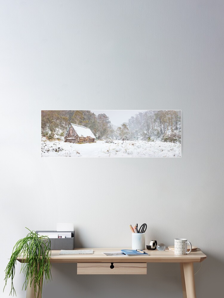 Thumbnail 2 of 3, Poster, Dibbins Hut in Snow, Mount Hotham, Victoria, Australia designed and sold by Chockstone.