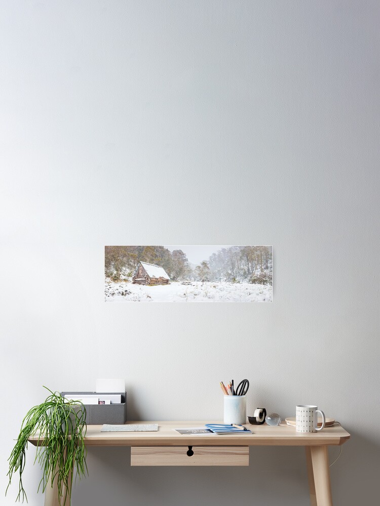 Thumbnail 2 of 3, Poster, Dibbins Hut in Snow, Mount Hotham, Victoria, Australia designed and sold by Chockstone.