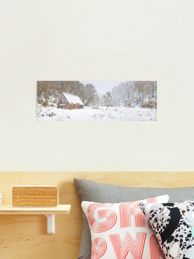 Thumbnail 2 of 3, Photographic Print, Dibbins Hut in Snow, Mount Hotham, Victoria, Australia designed and sold by Chockstone.
