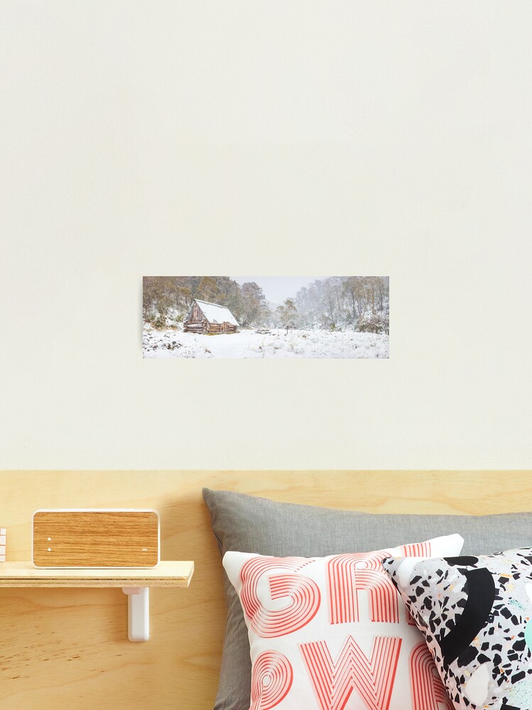 Thumbnail 2 of 3, Photographic Print, Dibbins Hut in Snow, Mount Hotham, Victoria, Australia designed and sold by Chockstone.