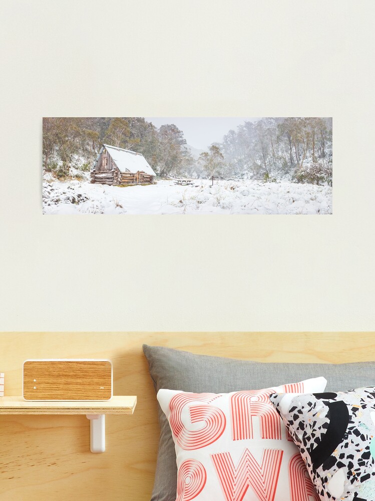 Thumbnail 2 of 3, Photographic Print, Dibbins Hut in Snow, Mount Hotham, Victoria, Australia designed and sold by Chockstone.