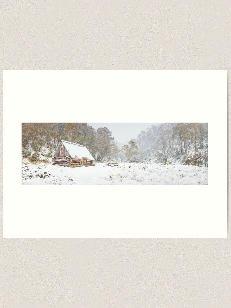 Thumbnail 1 of 3, Art Print, Dibbins Hut in Snow, Mount Hotham, Victoria, Australia designed and sold by Chockstone.