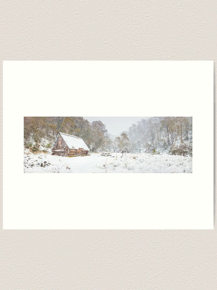 Thumbnail 1 of 3, Art Print, Dibbins Hut in Snow, Mount Hotham, Victoria, Australia designed and sold by Chockstone.