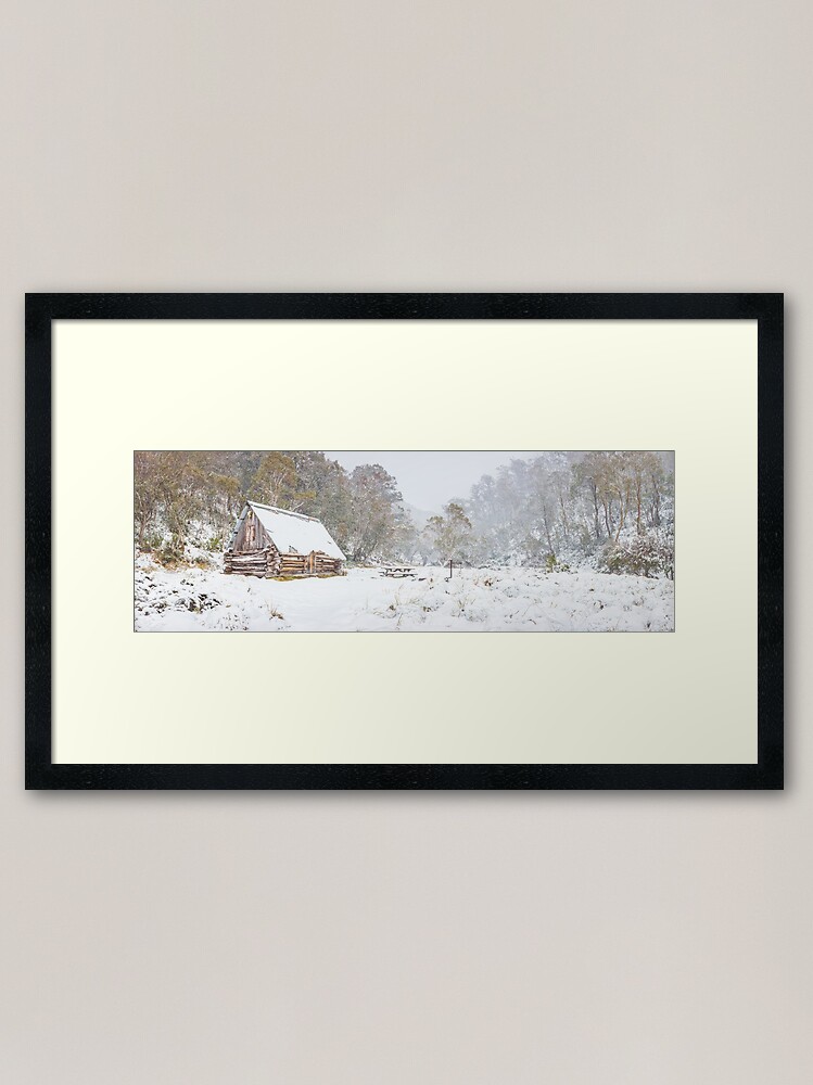 Thumbnail 1 of 7, Framed Art Print, Dibbins Hut in Snow, Mount Hotham, Victoria, Australia designed and sold by Chockstone.