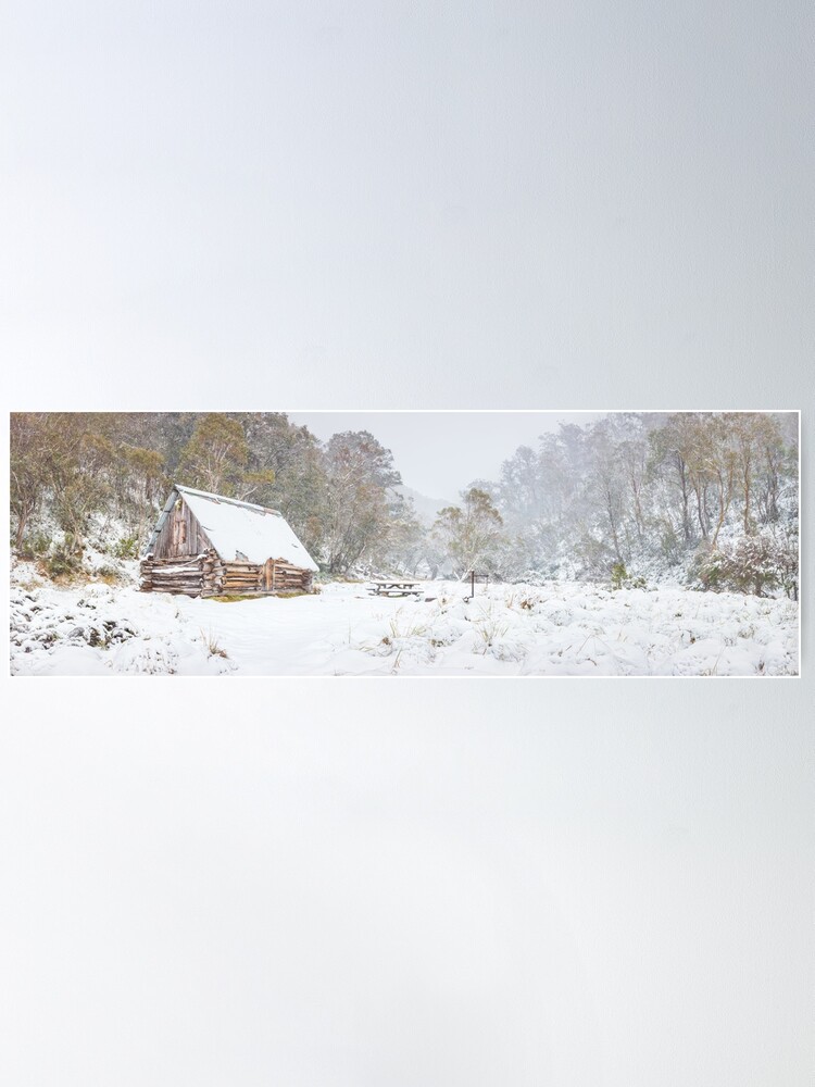 Thumbnail 1 of 3, Poster, Dibbins Hut in Snow, Mount Hotham, Victoria, Australia designed and sold by Chockstone.