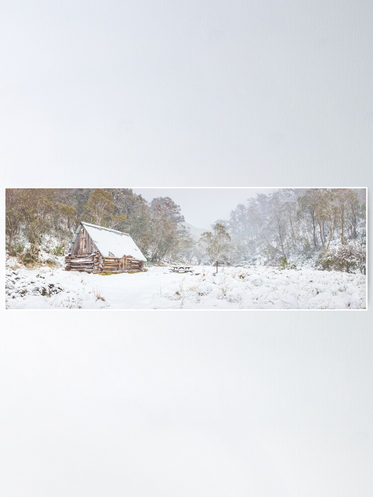 Thumbnail 1 of 3, Poster, Dibbins Hut in Snow, Mount Hotham, Victoria, Australia designed and sold by Chockstone.
