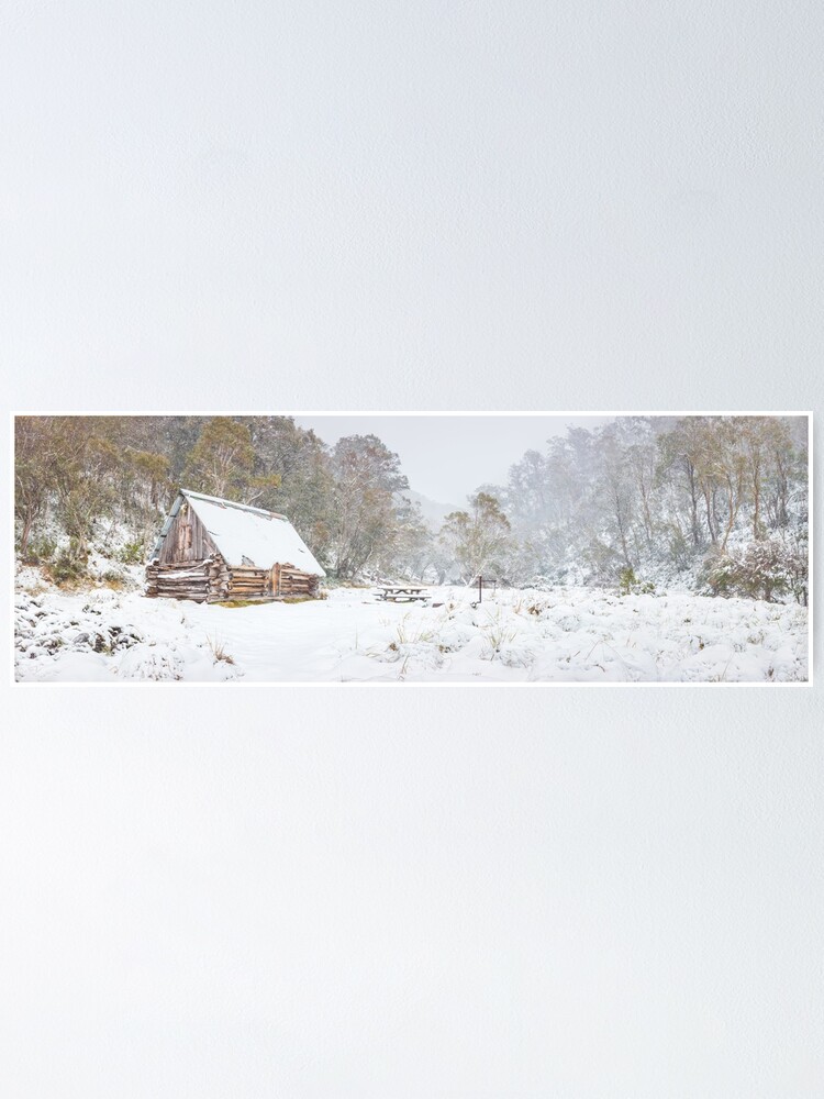 Thumbnail 1 of 3, Poster, Dibbins Hut in Snow, Mount Hotham, Victoria, Australia designed and sold by Chockstone.