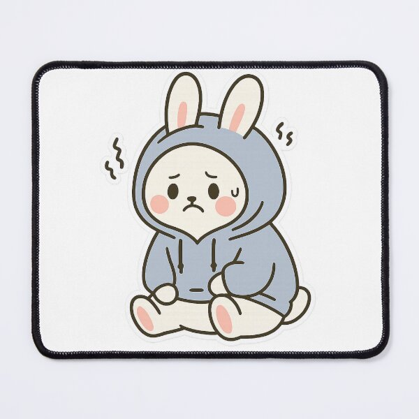 Item preview, Bunny in Full Panic Mode (Hoodie Edition) Sticker designed and sold by Tripconic.