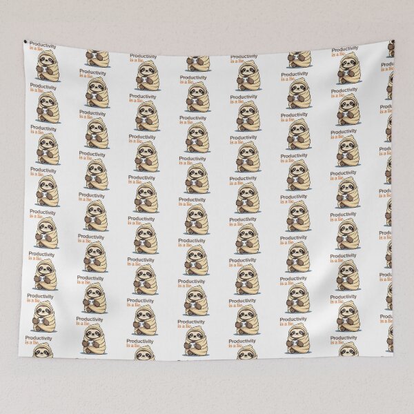 Item preview, Productivity is a Lie – Lazy Sloth Sticker for Burnt-Out Souls designed and sold by modishwelt.