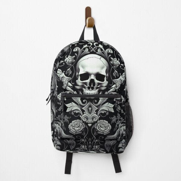 Item preview, Skull Floral Damask Gothic Flowers Pattern designed and sold by GrinGalore.