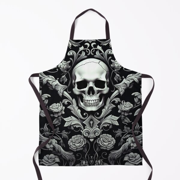 Item preview, Skull Floral Damask Gothic Flowers Pattern designed and sold by GrinGalore.