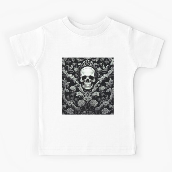 Item preview, Skull Floral Damask Gothic Flowers Pattern designed and sold by GrinGalore.