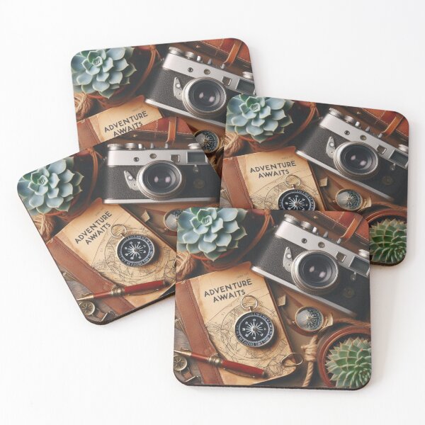 Item preview, Adventure Awaits – Camera and Compass Travel Explorer Design designed and sold by ashokreddy343.
