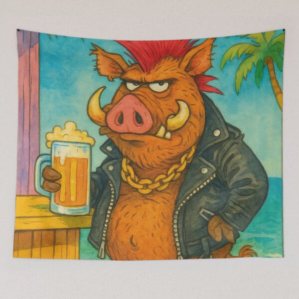Item preview, funny pig, cool punk designed and sold by Mauswohn.