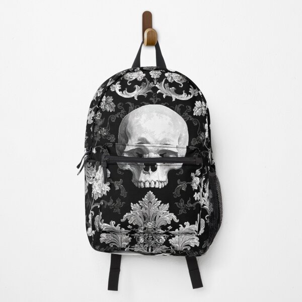 Item preview, Vintage Skull Damask Floral Gothic Branches Pattern designed and sold by GrinGalore.