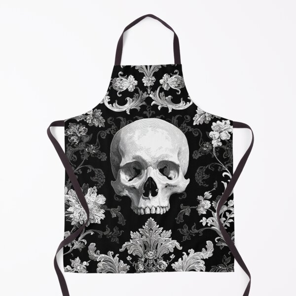 Item preview, Vintage Skull Damask Floral Gothic Branches Pattern designed and sold by GrinGalore.