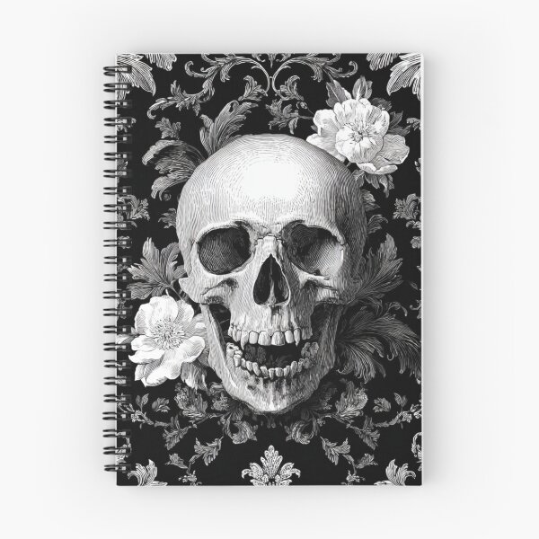 Item preview, Vintage Open Mouth Skull Damask Floral Gothic Pattern designed and sold by GrinGalore.