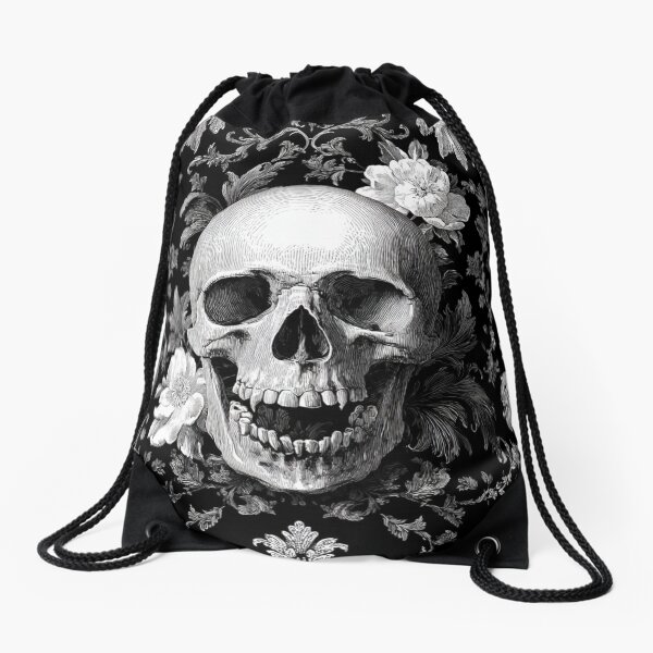 Item preview, Vintage Open Mouth Skull Damask Floral Gothic Pattern designed and sold by GrinGalore.