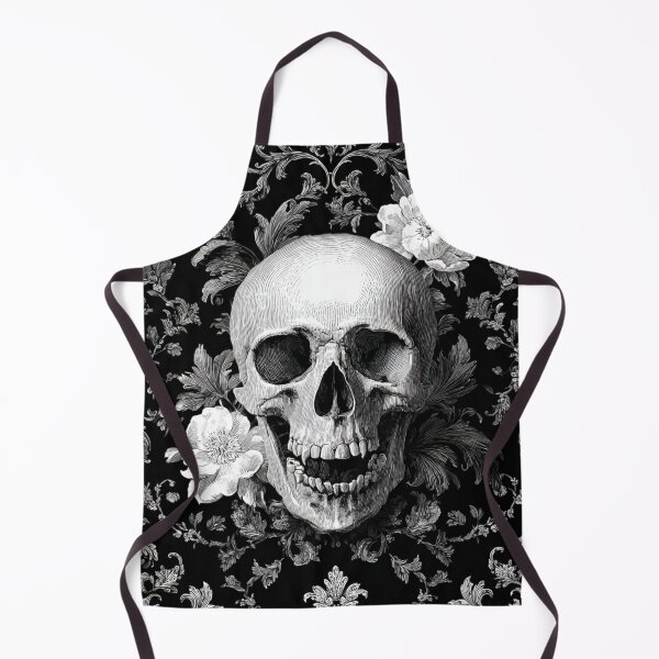 Item preview, Vintage Open Mouth Skull Damask Floral Gothic Pattern designed and sold by GrinGalore.