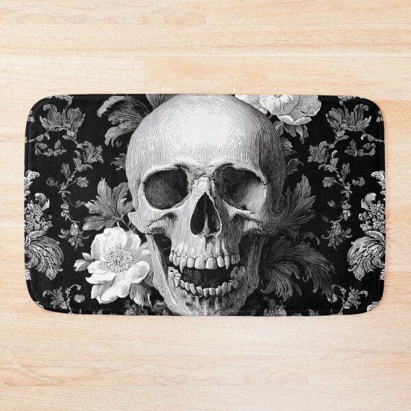 Item preview, Vintage Open Mouth Skull Damask Floral Gothic Pattern designed and sold by GrinGalore.