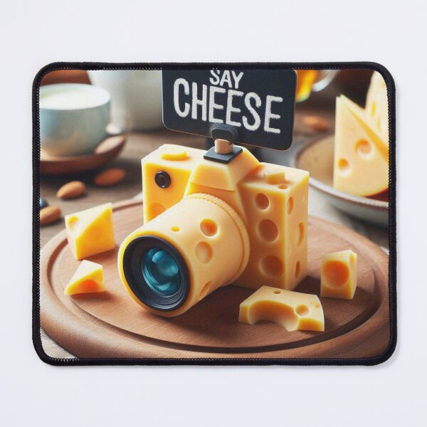 Item preview, Say Cheese – Funny Cheese Wedge Holding a Camera Cartoon Design designed and sold by ashokreddy343.