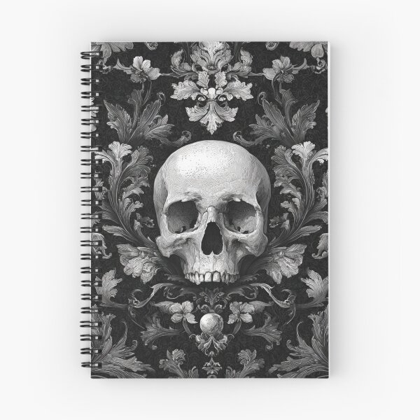 Item preview, Skull Damask Floral Gothic Branches Pattern designed and sold by GrinGalore.
