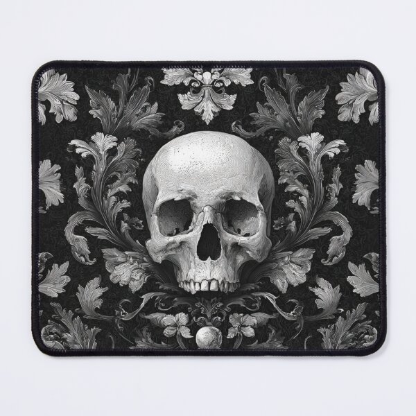 Item preview, Skull Damask Floral Gothic Branches Pattern designed and sold by GrinGalore.