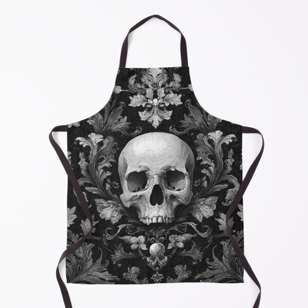 Item preview, Skull Damask Floral Gothic Branches Pattern designed and sold by GrinGalore.