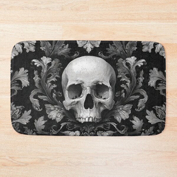Item preview, Skull Damask Floral Gothic Branches Pattern designed and sold by GrinGalore.