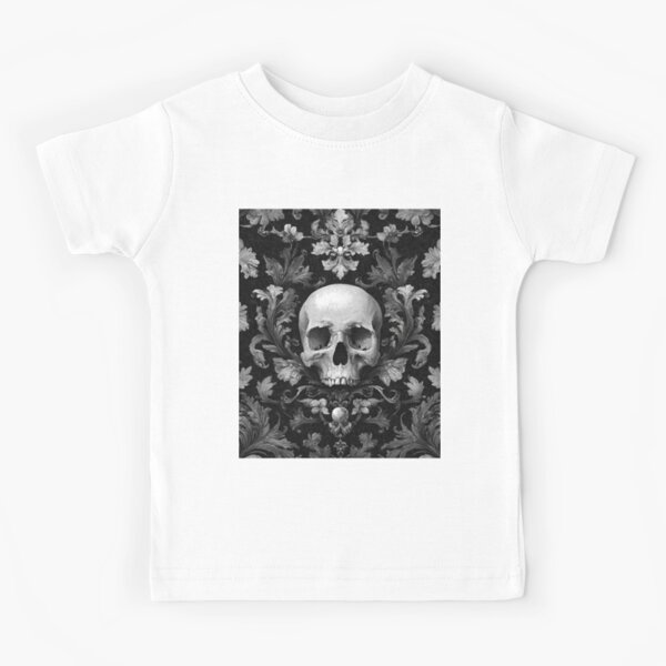 Item preview, Skull Damask Floral Gothic Branches Pattern designed and sold by GrinGalore.
