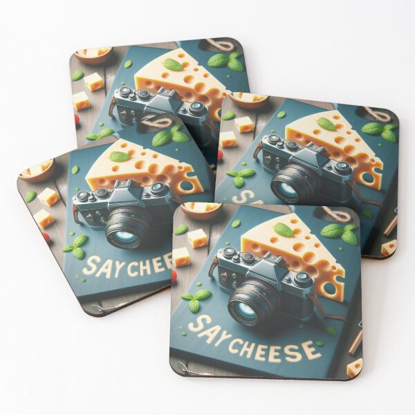 Item preview, Smiles & Slices – Cartoon Cheese Taking Photos designed and sold by ashokreddy343.