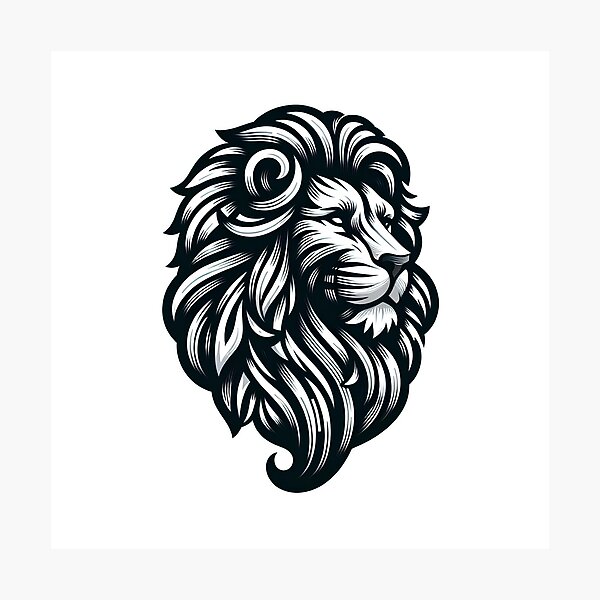 Item preview, Tête de lion old school tatouage designed and sold by Artillenium.