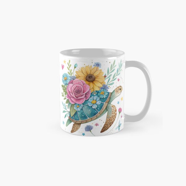 Item preview, sea turtle floral designed and sold by GogoGrove.