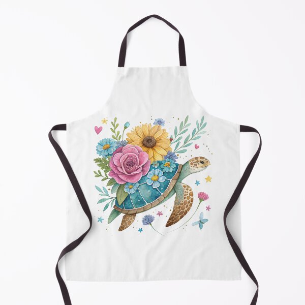 Item preview, sea turtle floral designed and sold by GogoGrove.