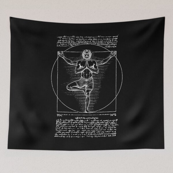 Item preview, Yoga Vitruvian Man Leonardo Da Vinci Vrikshasana Namaste Zen designed and sold by GrandeDuc.