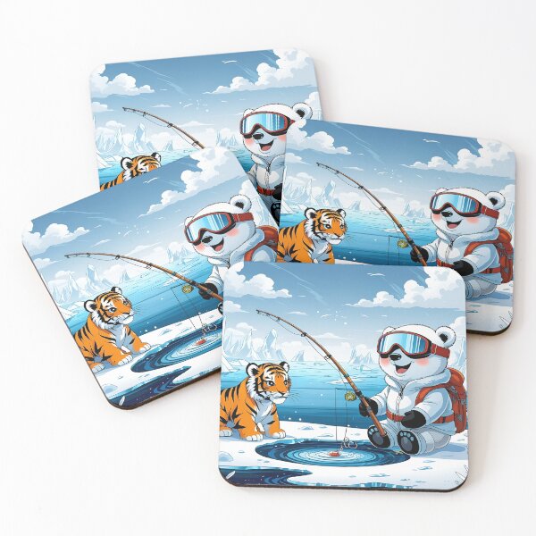 Item preview, The Scenery of Cute Animals Go Ice Fishing designed and sold by Pim-Crystal.