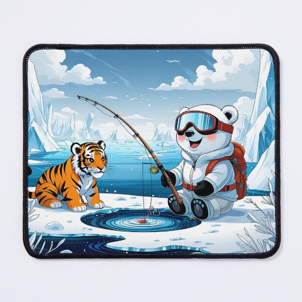 Item preview, The Scenery of Cute Animals Go Ice Fishing designed and sold by Pim-Crystal.