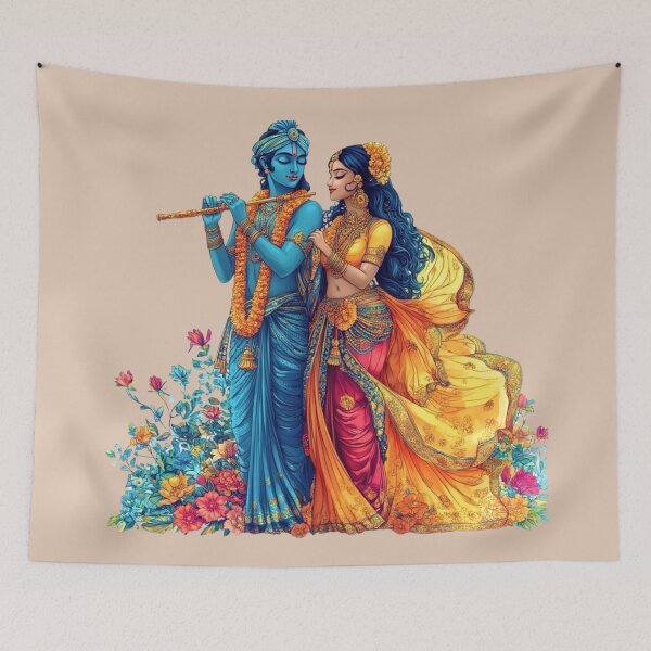 Item preview, Krishna & Radha - Eternal Love Divine designed and sold by Myra365Art.