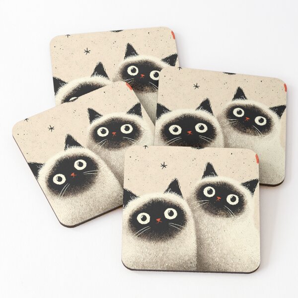 Item preview, Siamese cats with expressive faces designed and sold by nunububu@bkk.