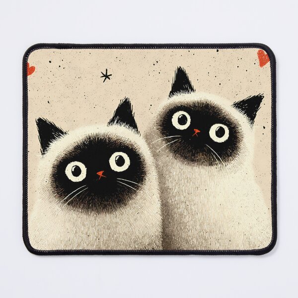 Item preview, Siamese cats with expressive faces designed and sold by nunububu@bkk.