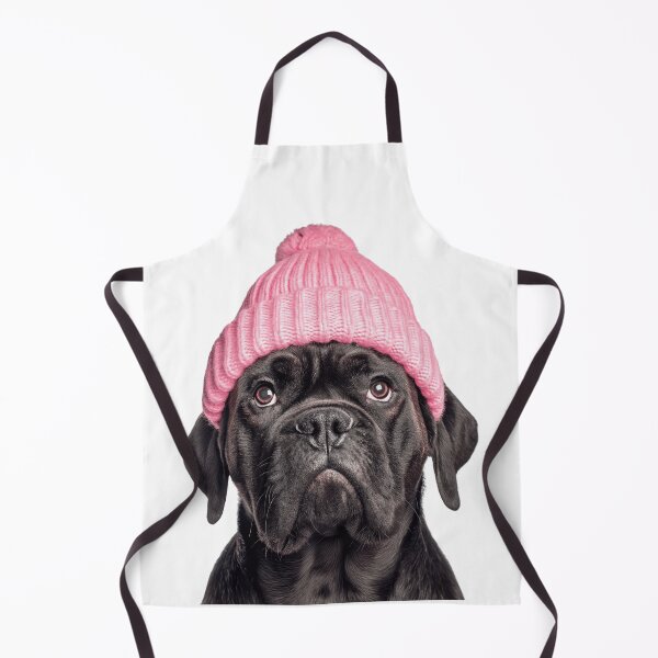 Item preview, Cozy Mastiff dog Wearing Pink Winter Hat Trendy Animal Fashion Artwork designed and sold by LazyOwlStore.