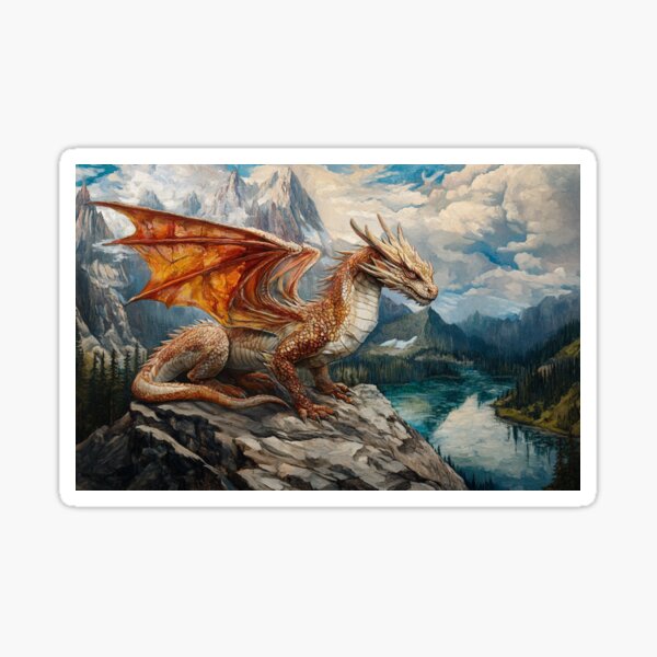 Item preview, Golden Dragon In The Mountains designed and sold by GrinGalore.